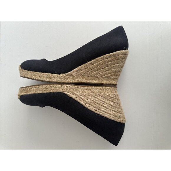 J. Crew Seville Women's Navy Blue Closed Toe Canvas Wedge Espadrille Shoes 9.5 - Picture 9 of 13